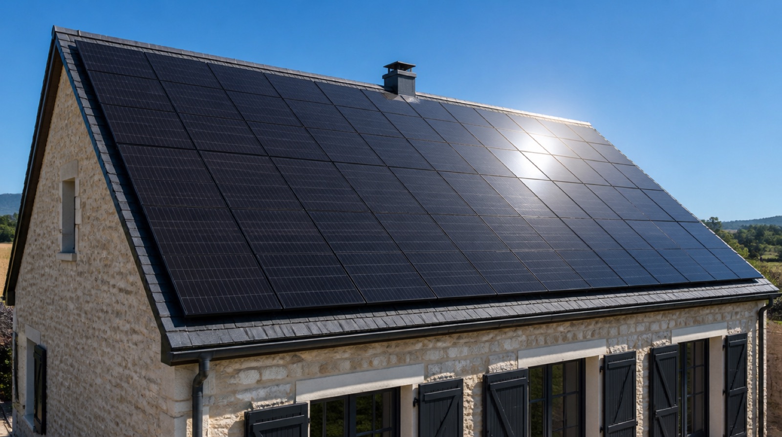 Panneaux solaires sur une toiture